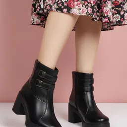 FRANINO PARIS Women Block Heeled Chunky Boots-image-30