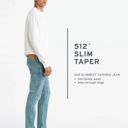 levi's Men's 512 Light Blue Slim Tapered Fit Mid Rise Jeans image 2