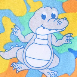 Babyhug Cotton Knit Full Sleeves Sleep Suit With Crocodiles Print - Multicolor image 4