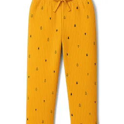 Pine Kids Drop Needle Half Sleeves Co-ords Night Suit With Tree Print - Yellow image 4
