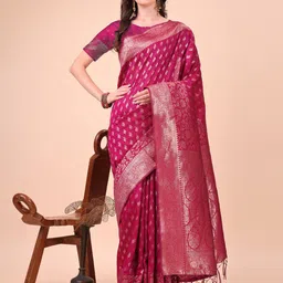 Panzora Women Woven Design Zari Banarasi Saree-picture-27