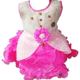 kids fashion hub Floral Georgette Fit & Flare Dress-picture-49