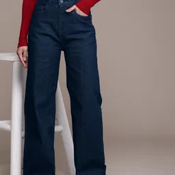 The Roadster Life Co.  Women Wide Leg High-Rise Stretchable Jeans-picture-34