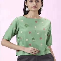 Akkriti by Pantaloons Green Printed Top-image-36