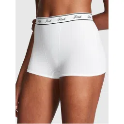 victoria's secret intimates Victoria's Secret PINK Logo Cotton High-Waist Boyshort Panty White-picture-20