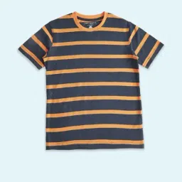 Pantaloons Junior Blue & Yellow Cotton Striped T-Shirt-picture-41