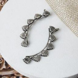 Teejh Ethnic Prisha Silver Oxidized Ear Cuff Earring-picture-24