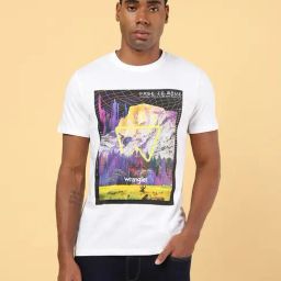 Wrangler White Cotton Regular Fit Printed T-Shirt-picture-19