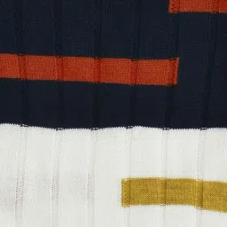Pantaloons Junior Off-White & Navy Striped Full Sleeves Sweater image 3