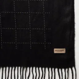 Mafadeny Black Regular Fit Embellished Stole image 3