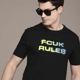 FCUK Typography Printed Pure Cotton T-shirt-picture-33