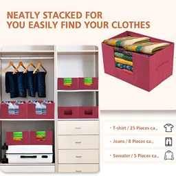 Aura Maroon 6 Pieces Drawer Organiser image 4