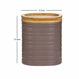 Stehlen Brown Swirl Small Melamine Container with Wooden Lid - Set of 3 image 3