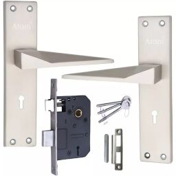 Atom Iron Silver Door Handle Lock Set, MH-IR-802-KY-SS-picture-37