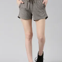 Enamor Grey Mid Rise Sports Shorts-image-55