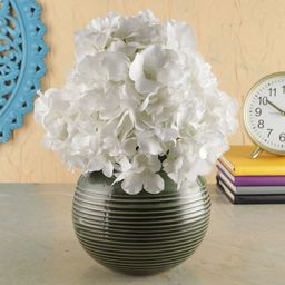 VarEesha Olive Green Striped Round Planter-picture-9
