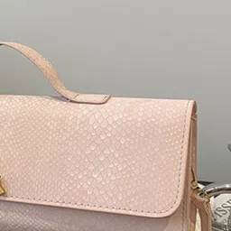 StyleCast Textured Detachable Sling Strap Button Structured Sling Bag image 2