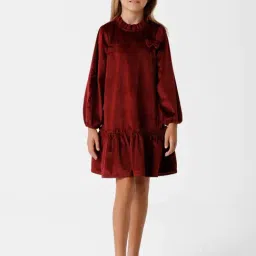 Kate & Oscar Kids Wine Regular Fit Full Sleeves Dress-picture-40