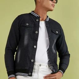 Campus Sutra Denim Black Cotton Regular Fit Denim Jacket-picture-32