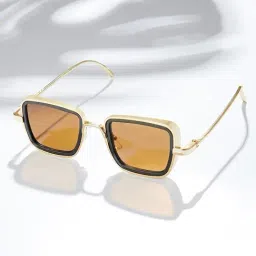 Joker & WItch Brown UV Protection Rectangular Sunglasses for Men image 2