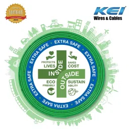 KEI Conflame Green+ Heat & Flame Retardant Low Smoke & Halogen House Wire 4 Sq. mm 1 Core 90 m Copper Blue image 2