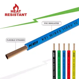 KEI Conflame Green+ Heat & Flame Retardant Low Smoke & Halogen House Wire 4 Sq. mm 1 Core 90 m Copper Blue image 4