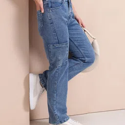 Mast & Harbour Women Straight Fit Heavy Fade Stretchable Jeans-picture-33