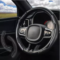 CARIZO CI224312 Carbon Fiber Pattern Non-Slip Steering Wheel Cover for Mini Countryman (Set of 2) image 2
