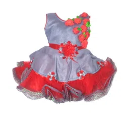 Samjho Fashion Girls Georgette Fit And Flare Embellished Dress-image-2