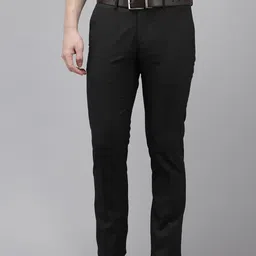 Arrow Men Hudson Tailored Fit Self-Checked Formal Trousers-picture-17