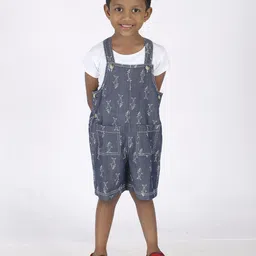YOUNG BIRDS Boys Conversational Printed Straight Leg Dungaree-image-5