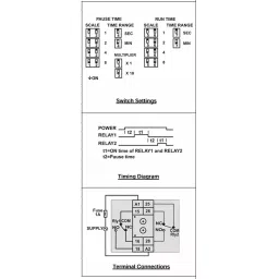 Shavison Forward-Pause-Reverse Analog Timer 1 C/O (SPDT) each for Forward & Reverse 12 - 240 V DC, 2 VA Max. (Contact), TAFR-8M-U image 3