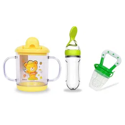 Chinmay Kids Straw Feeding Sipper Anti Spill for Kids Fruit Feeder And Soother - Made of Food-Grade Material, 100% free of BPA  (Yellow-Green-Green)-picture-26
