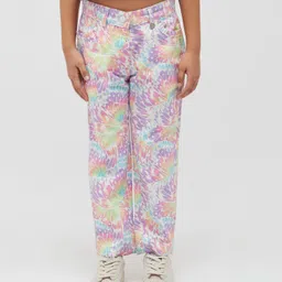 One Friday Abstract Printed Cotton Pant - Multi-image-0