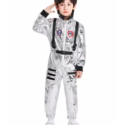 Little Surprise Box Blended Halloween Theme Full Sleeves Astronaut Costume Set - Silver image 1