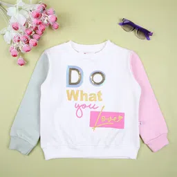 V-Mart Girls Typography Printed Sweatshirt-image-69