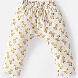 Doodle Poodle Interlock Cotton Knit Full Length Diaper Leggings With Duck Print Pack of 3 - Blue & White image 2