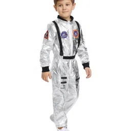 Little Surprise Box Blended Halloween Theme Full Sleeves Astronaut Costume Set - Silver image 3