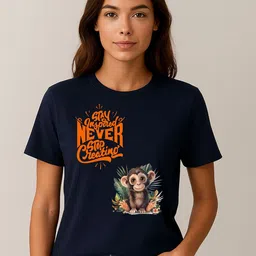 Anikmart Women Typography Printed Round Neck Cotton T-shirt-image-14