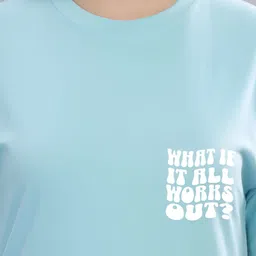 FALTU.CO Women Printed Drop-Shoulder Sleeves Pure Cotton T-shirt image 3