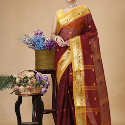 SLAGHA Woven Design Pure Cotton Handloom Taant Saree-image-60