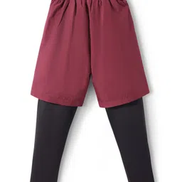 Pine Active Woven Shorts with Full Length Tights - Maroon image 3