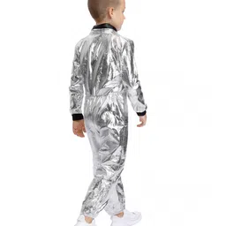 Little Surprise Box Blended Halloween Theme Full Sleeves Astronaut Costume Set - Silver image 4