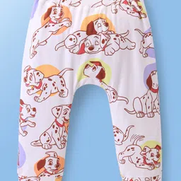Babyoye Disney Interlock Full Length Diaper Leggings With 101 Dalmatians Graphic Pack of 2 - White & Light Green image 4