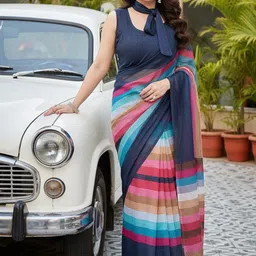 JANOI Striped Silk Blend Handloom Chanderi Saree-picture-34