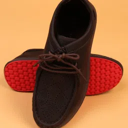 Pine Kids Formal Shoes With Lace Textured Design - Brown image 5