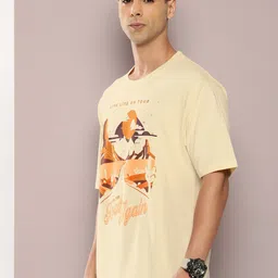 DILLINGER Men Graphic Printed Oversized Drop-Shoulder Sleeves Pure Cotton T-shirt image 5