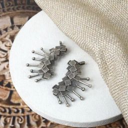Teejh Ethnic Aalaya Silver Oxidized Ear Cuff Earring-picture-26