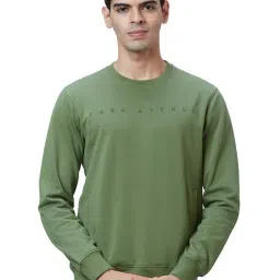 Park Avenue Green Logo Print Slim Fit Sweatshirt-image-0