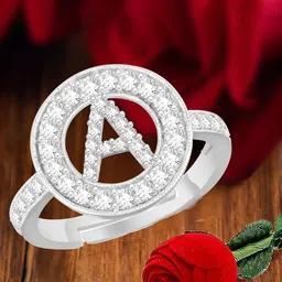 MEENAZ Silver-Plated Cubic Zirconia Studded Adjustable Ring-image-8